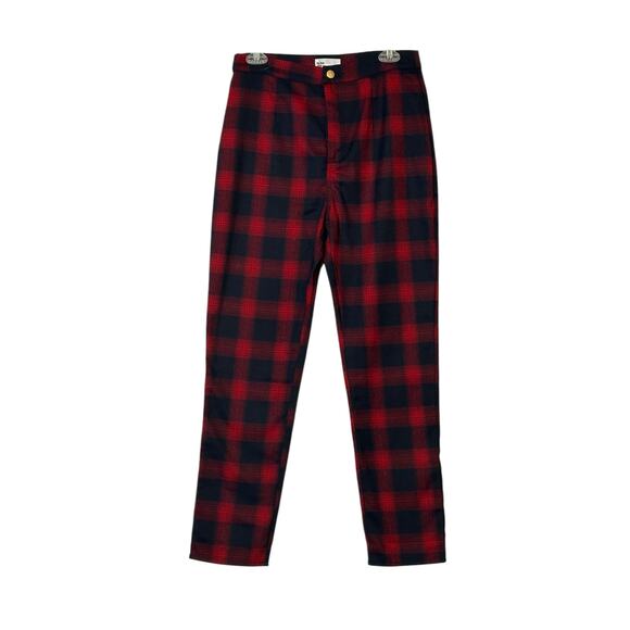 by the way black red plaid high waist pants size Medium - Picture 7 of 8